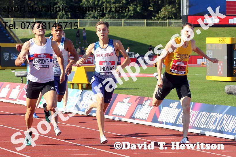 Mens 800 metres, 2019 Muller British Championships, Alexander Stadium, Birmingham. Photo: David T. Hewitson/Sports for All Pics